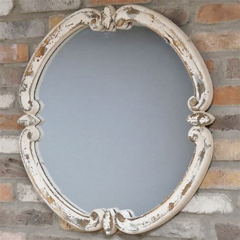 Distressed White Mirror Wall Mirrors Decorative Mirrors
