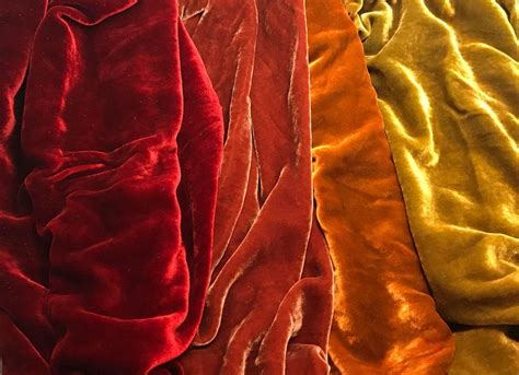 Dark Autumn Sample Set Hand Dyed Silk Velvet Fabric 9x45 Each Etsy