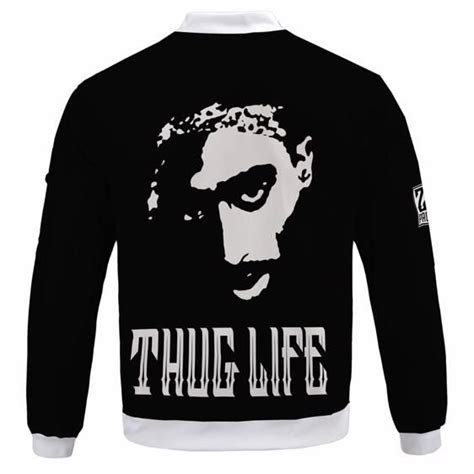 Tupac Makaveli Thug Life Face Silhouette Bomber Jacket Rappers Merch
