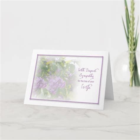 Deepest Sympathy Lilacs Loss Of Wife Card