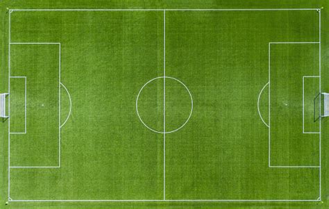 Empty Green Soccer Football Pitch Aerial View Stock Photo Download