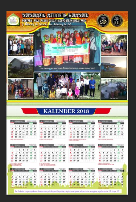 Mentahan Kalender Islami PSD Template Salin Desain