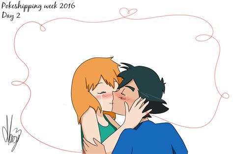 first kiss pokeshipping week 2016 by marsy3 on deviantart