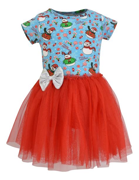 Girls Snowman Print Christmas Tutu Dress 2t