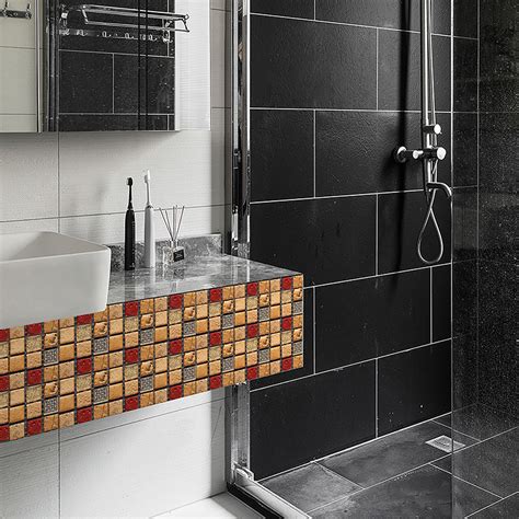 105090x Waterproof Mosaic Tile Stickers Kitchen Bath Self Adhesive