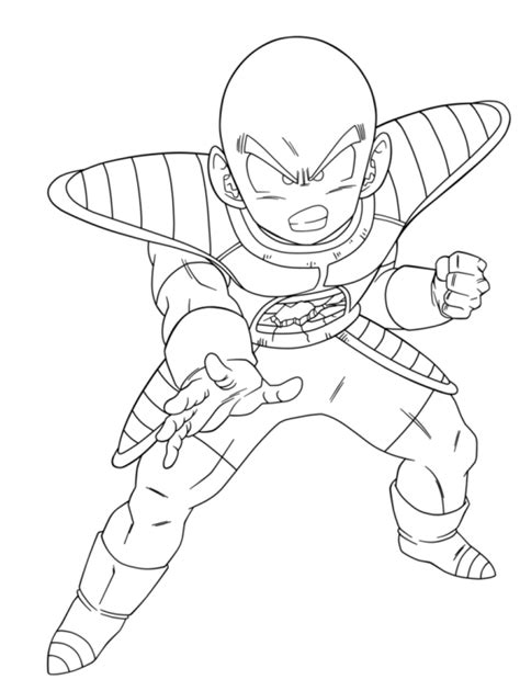 Coloriage DBZ Krillin à imprimer sur COLORIAGES .info