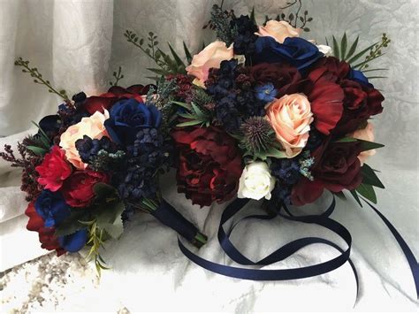 Check spelling or type a new query. Wedding Bouquet Burgundy Navy Blue Red Peony Eucalyptus ...