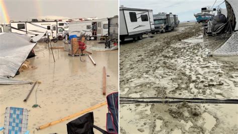 Burning Man 2023 More Than 70000 Festival Goers Trapped And One Dies As Rain Turns Nevada
