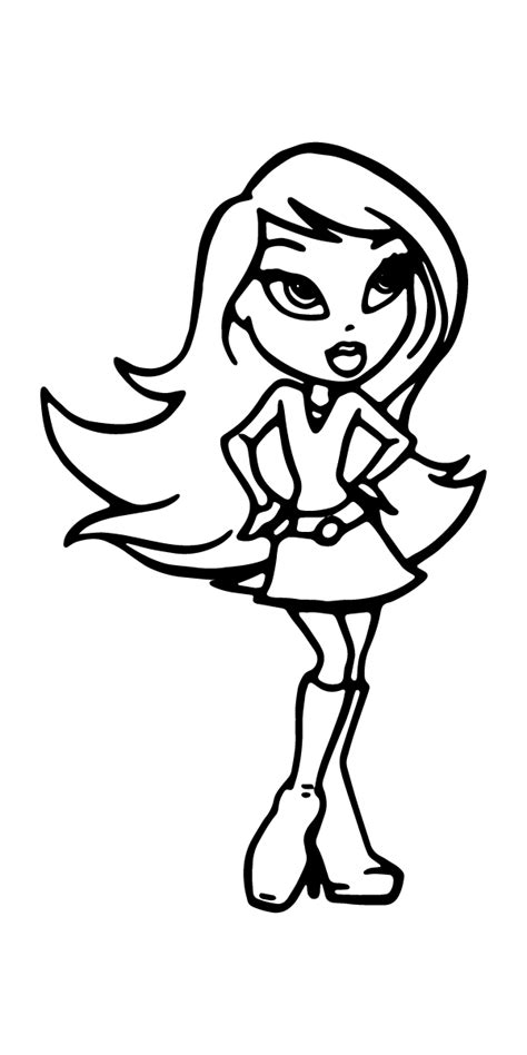 Cheerful Bratz Cheerleading Coloring Page Coloring Page Free