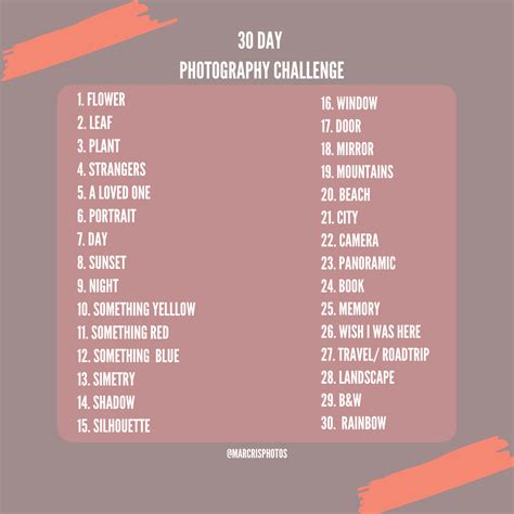 30 Day Photography Challenge Photography Challenge Photography Fun