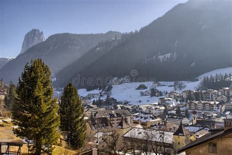 Italian Village In Dolomites Stock Photo Image Of Alps Mountain