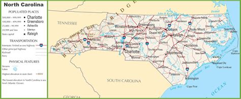 North Carolina Highway Map 2326×955 Pixels North