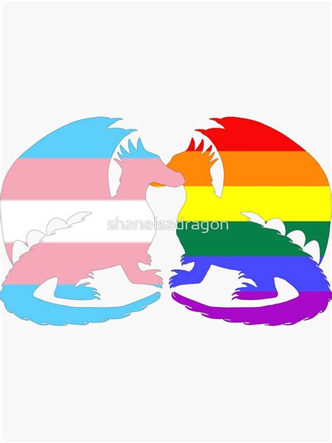 Gay Trans Pride Dragons Sticker By Shaneisadragon Redbubble