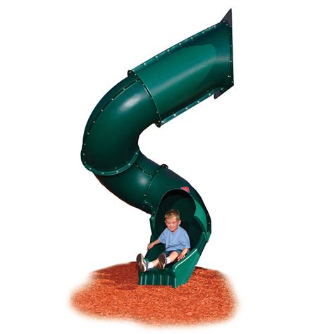 Swing N Slide Green Plastic Turbo Tube Slide For Backyard Swing Sets
