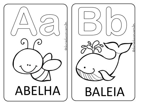 Alfabeto Ilustrativo Para Colorir Alfabeto Ilustrado Exemplos