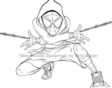 Spider Man Miles Morales Coloring Page Free Printable Templates