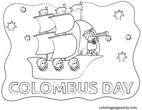 Columbus Day Free Download Coloring Page Free Printable Coloring Pages