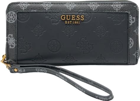 Guess Abey Slg Large Zip Around Dames Portemonee Zwart Bol Com