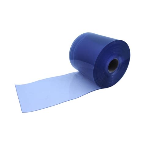 Flat Clear Blue Pvc Strip Roll 200mm X 2mm X 50m