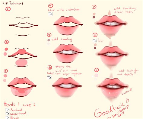 When drawing something step by step, it is important to estimate the contours of your future drawing in the early stage. Step By Step - Lip Tutorial by Saviroosje on DeviantArt
