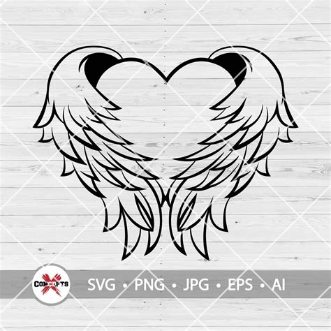 Angel Wings Svg Wings Svg Memorial Svg Angel Svg Heart Etsy Uk