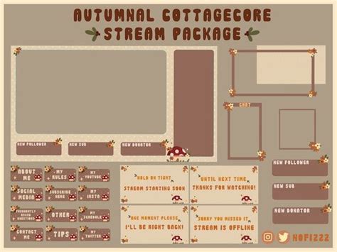 Autumnal Cosy Cottagecore Twitch Stream Overlay Package Cute Etsy Uk