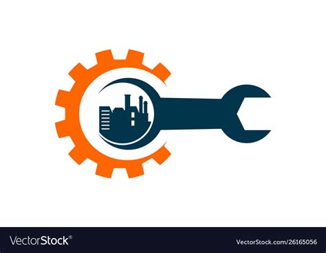 Service Industry Engineering Design Logo Vector Image
