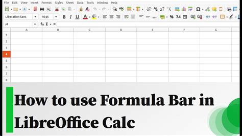 How To Use Formula Bar In Libreoffice Calc Youtube