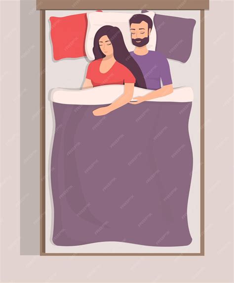 Premium Vector Man And Woman Sleeping In Bed Loving Couple Sleeps At Night Lovers Sleep In An