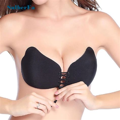 women sexy invisible adhesive gel strapless backless bra silicone bras nipple cover sticky plus