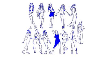Multiple Fashion Model Women Elevation Blocks Cad Drawing Details Dwg My Xxx Hot Girl