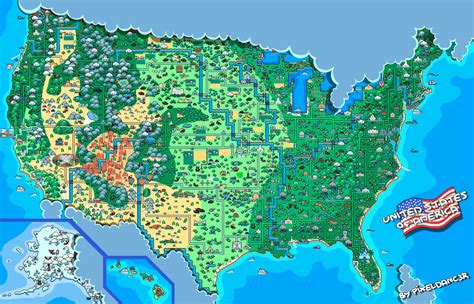 Pixel Art Map Of The Usa Boing Boing