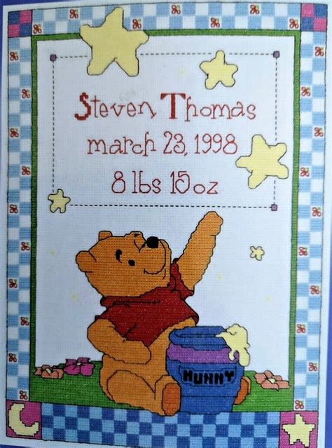 Disney Winnie The Pooh Wishing Star Counted Cross Stitch Keepsake