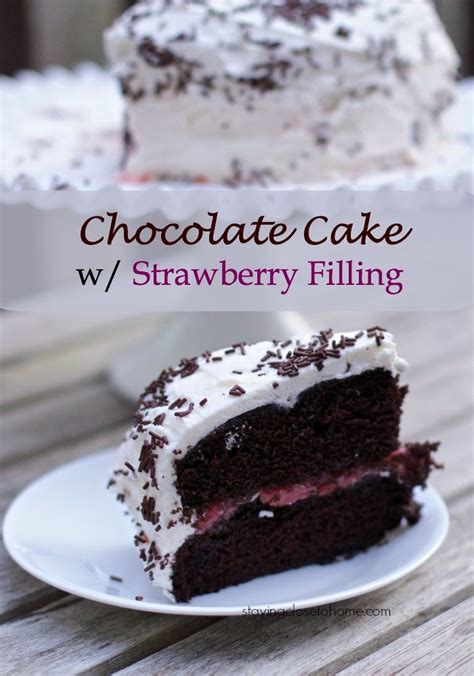 Bake in your preheated oven for 35 minutes or until a 10) place one cake layer on a serving plate, spread the filling over the top. Best Chocolate Cake Recipe with Strawberry Filling