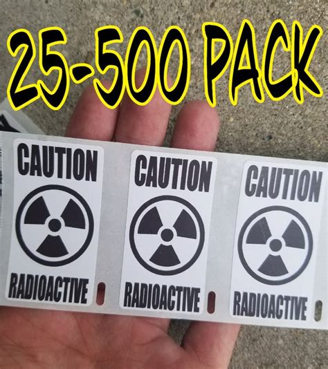 Radioactive Warning Labels 25 500 Pack Stickers Gag Prank Etsy