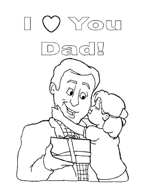 Kiss Daddy On Cheek I Love Dad Coloring Pages Coloring Sky I Love
