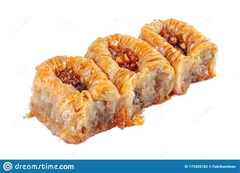 Turkish Ramadan Dessert Baklava Isolated On White Stock Photo Image