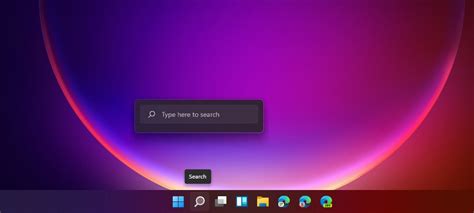 Hovering On The Taskbar Search Icon Brings A Floating Search Bar