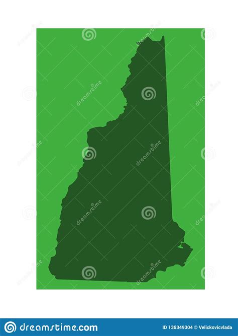 New Hampshire Map State In The New England Region Of The