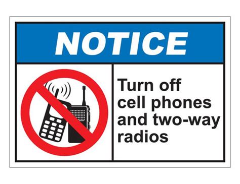 Ansi Notice Turn Off Cell Phones And Two Way Radios