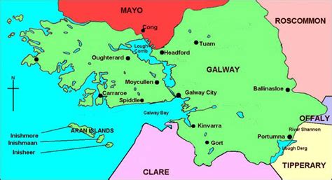 Map Of County Galway Cities And Towns Map