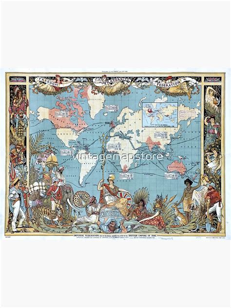Imperial Federation Map Print Of The World Showing The Extent Of The