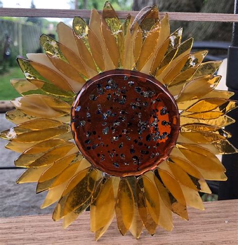Fused Glass Sunflower Suncatchers Etsy