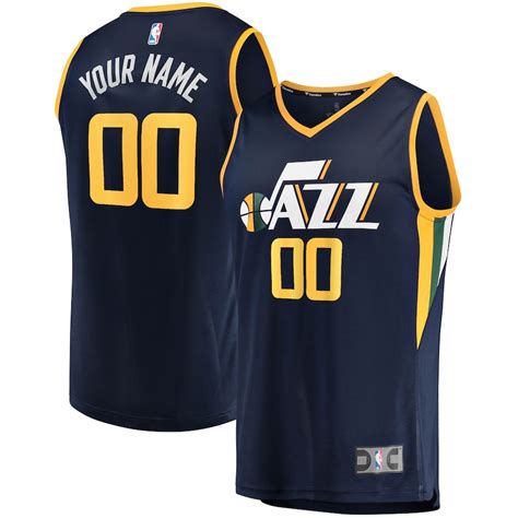 Fanatics Branded Utah Jazz Youth Navy Fast Break Custom Replica Jersey