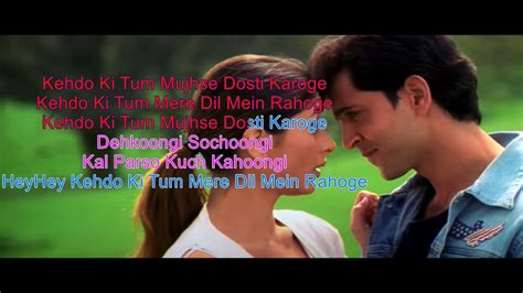 Mujhse Dosti Karoge Hd Karaoke Hindi English Lyrics Hindihits Hindisongs Bollywoodkaraoke