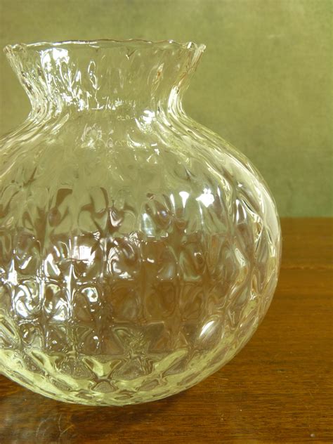 Vintage Handblown Textured Glass Semi Globe Vase Anything In Particular