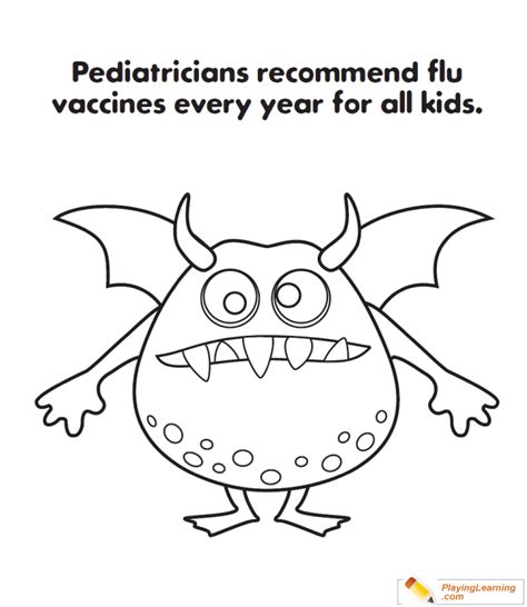Flu Season Vaccination Coloring Page 02 | Free Flu Season Vaccination