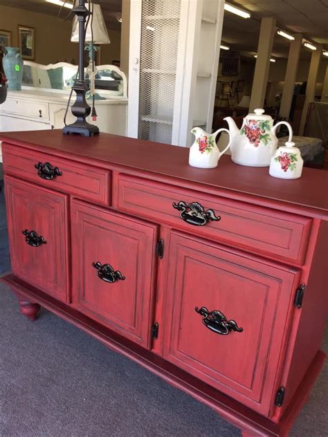 Red Painted Furniture Painted Desk Chalk Paint Furniture Furniture