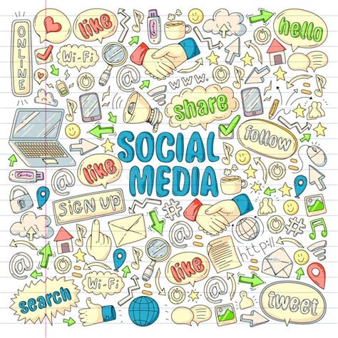 Social Media Business Management Vector Icons Internet Marketing