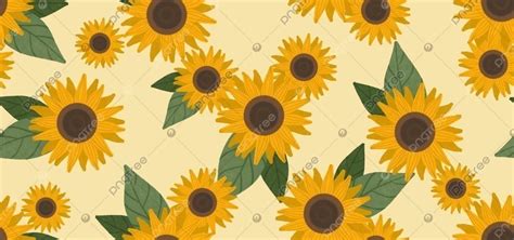 Cute Sunflower Seamless Pattern Background Illustration In Hand Drawn
